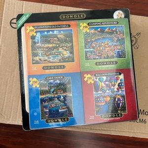 New Dowdle Jigsaw Puzzle 4-Pack Beaches Set Mini Wooden & Tray 250 Pieces Each